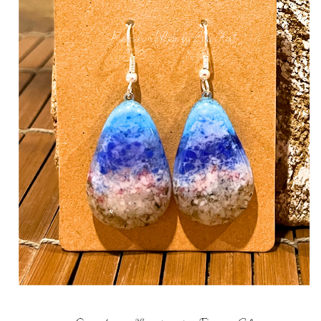 Ocean Elegance: Handmade Fused Glass Sea Theme Earrings