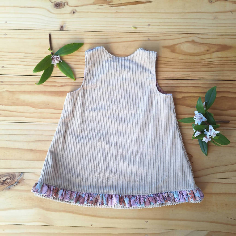 Baby Girls Beige Pinafore Dress | Size 6-9 Months