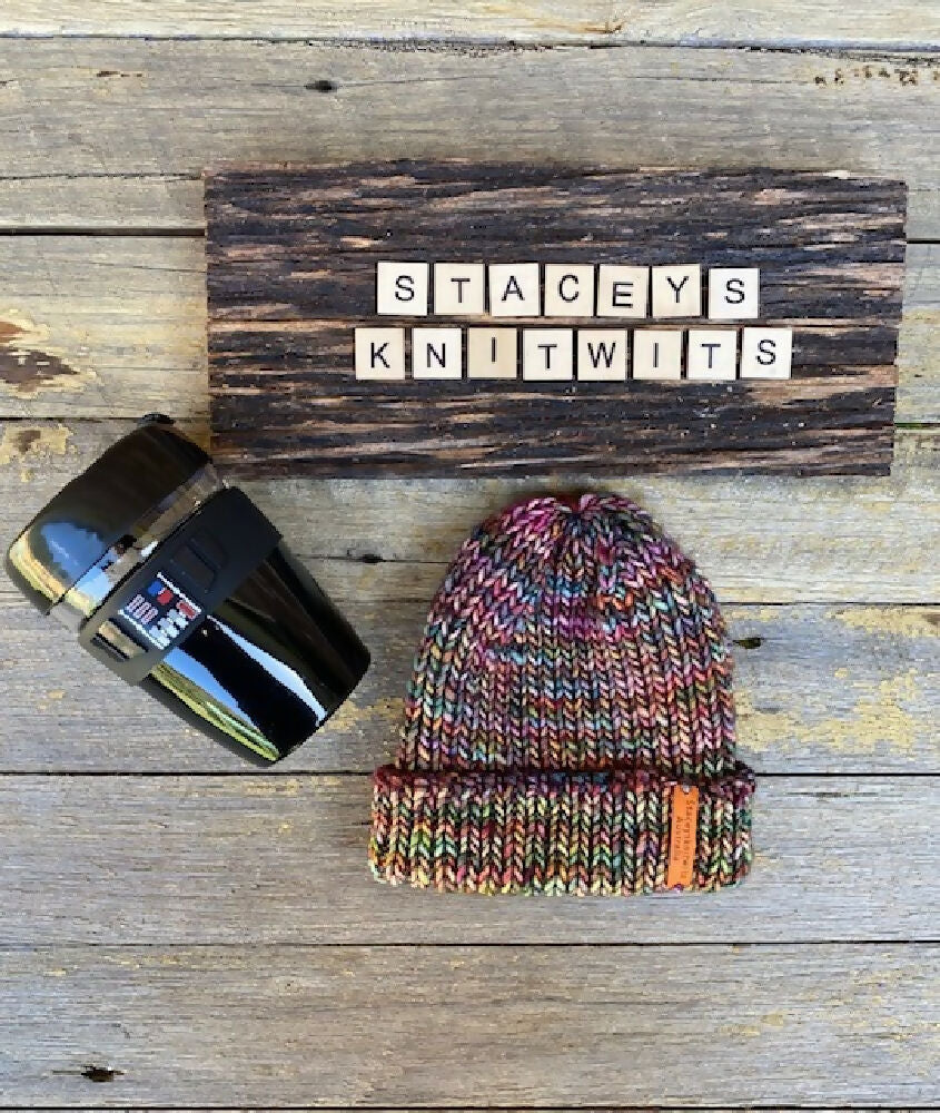 Hand Knitted Fishermans Cap Beanie Skull Cap Malabrigo Peruvian Yarn Staceysknitwits Rios Mug