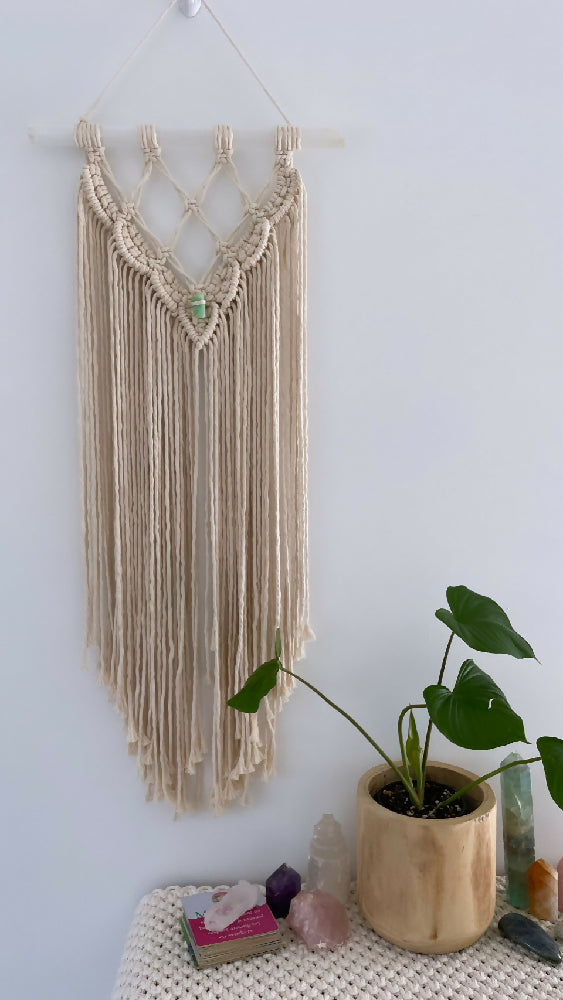 Selenite Macrame Wallhanging