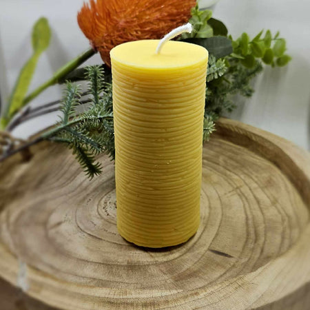 Large Beeswax Pillar Candle