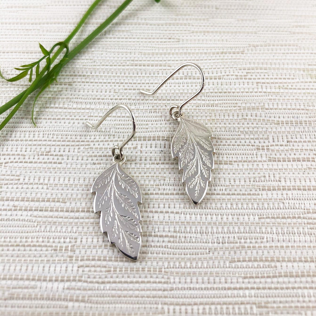 Sterling Silver Leaf Earrings