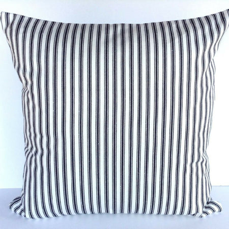 Charcoal grey striped cushion cover