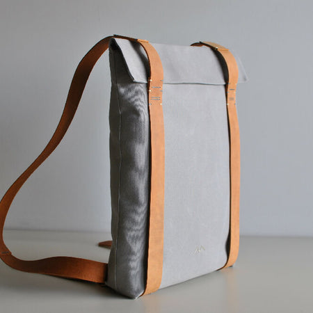 Customisable Anti-Theft Minimalist Backpack - Personalised Leather and Canvas Bag