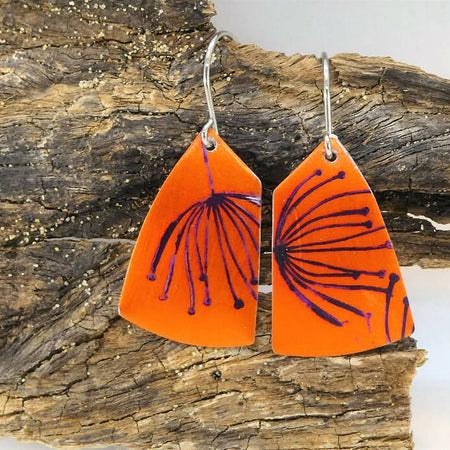 Anodised aluminium earrings - Tangerine Eclipse Collection