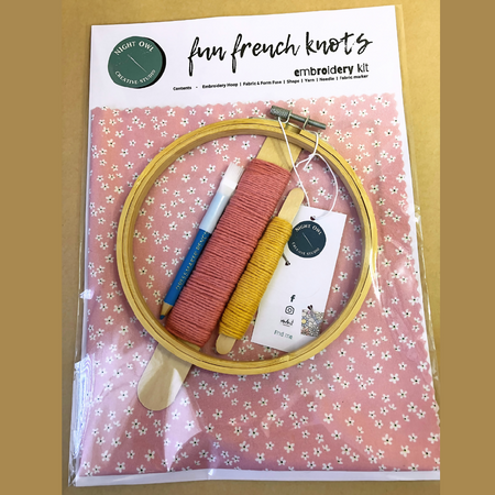 Daisy Embroidery Kit| Fun French Knots | 22cm x 22cm