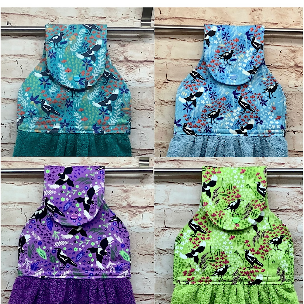 Australian Magpies hanging hand towel - 4 Designs