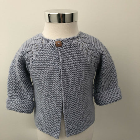 Baby cardigan/jacket - 'Norwegian Fir' design - hand-knitted in Australian wool