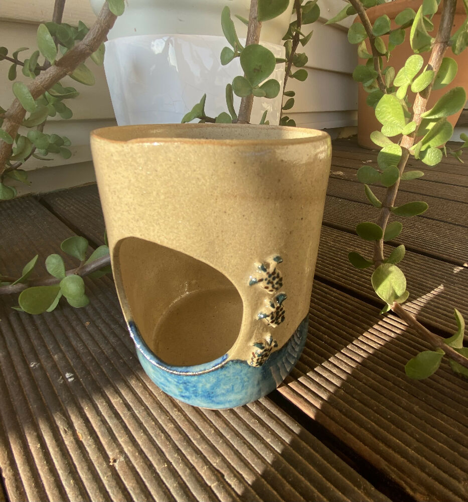 Whimsical Tea Light Burner /Handmade Pottery