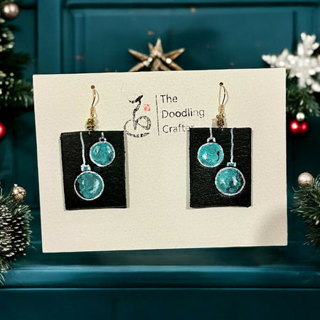 Christmas Ornaments Leather Earrings