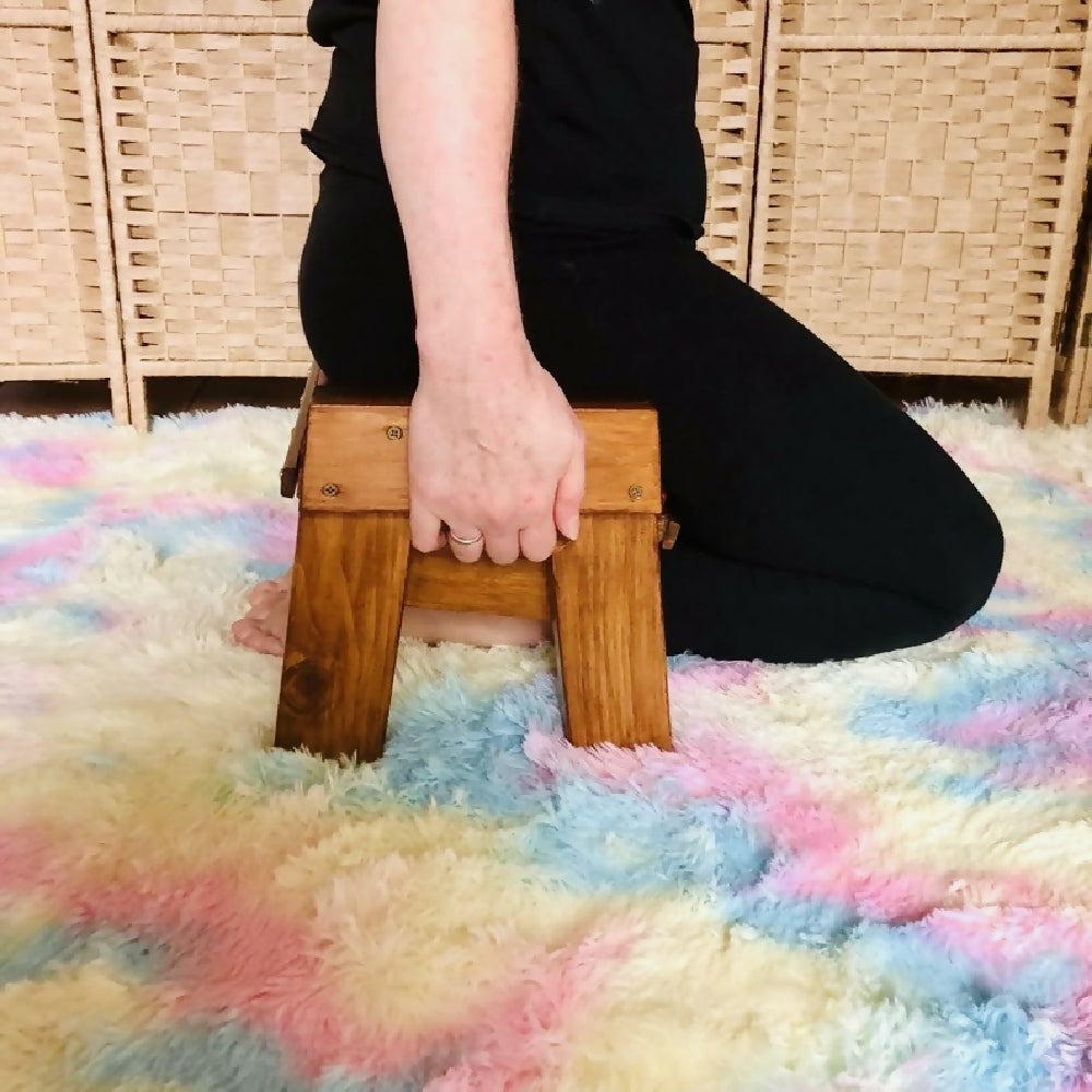 Wellness Stool 5 - Wooden Yoga Meditation Stool handmade