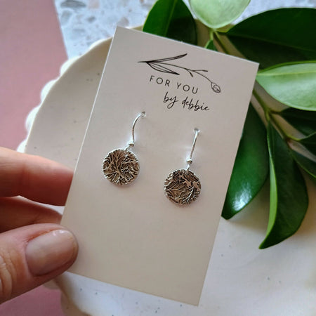 Fine silver earrings- mother of pearl