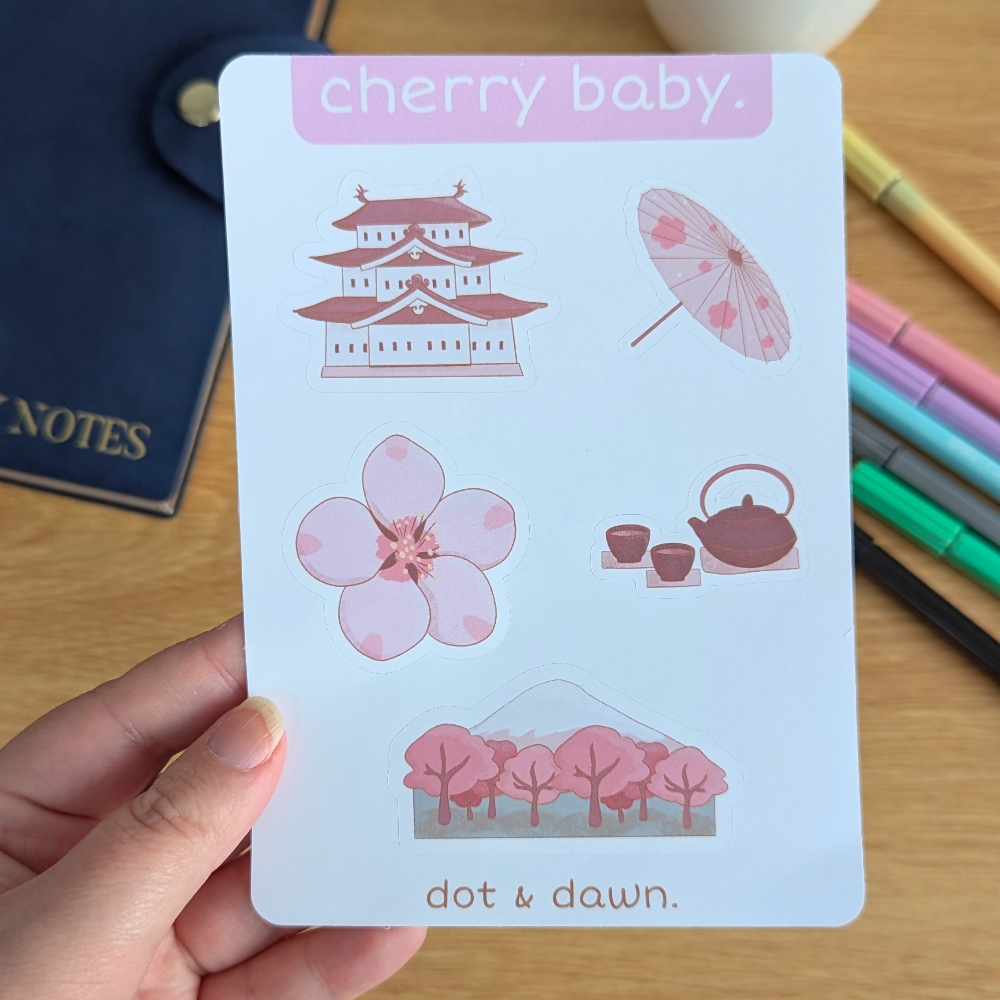 cherry baby sticker sheet 2