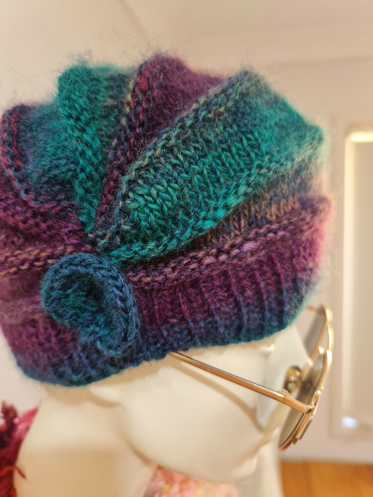 CLOCHE HAT purple & aqua (9)