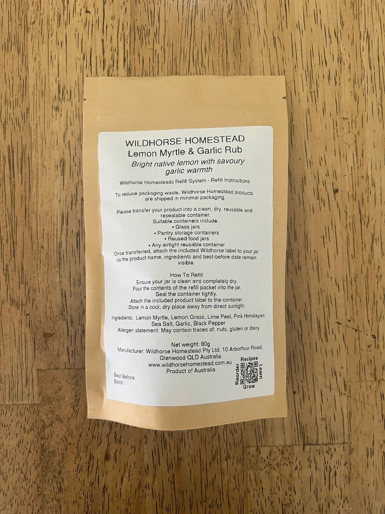 Lemon Myrtle & Garlic Rub (80g)