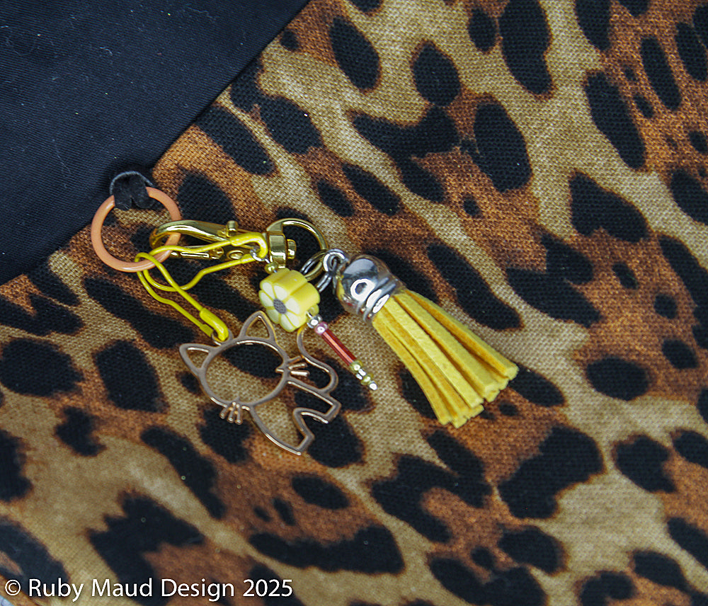 Large Knitting Project Bag -Leopard