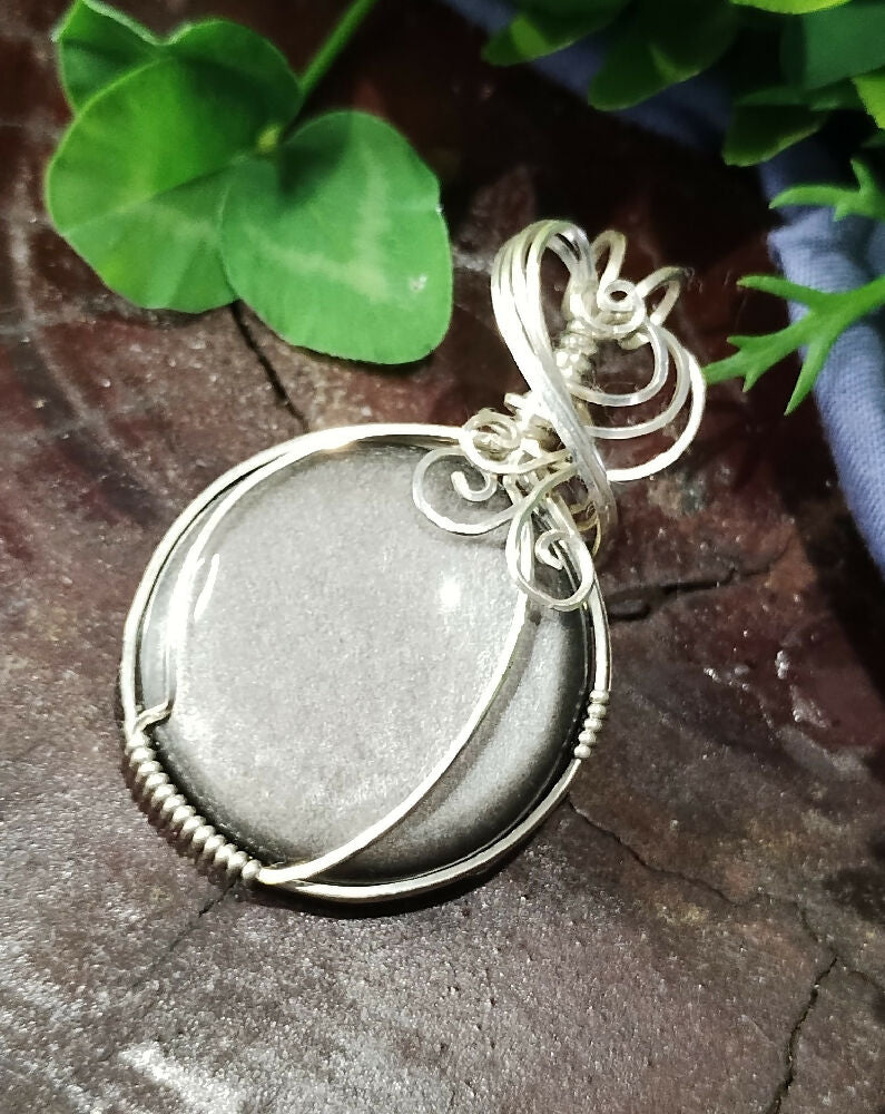 Silver Sheen Obsidian in Sterling Silver