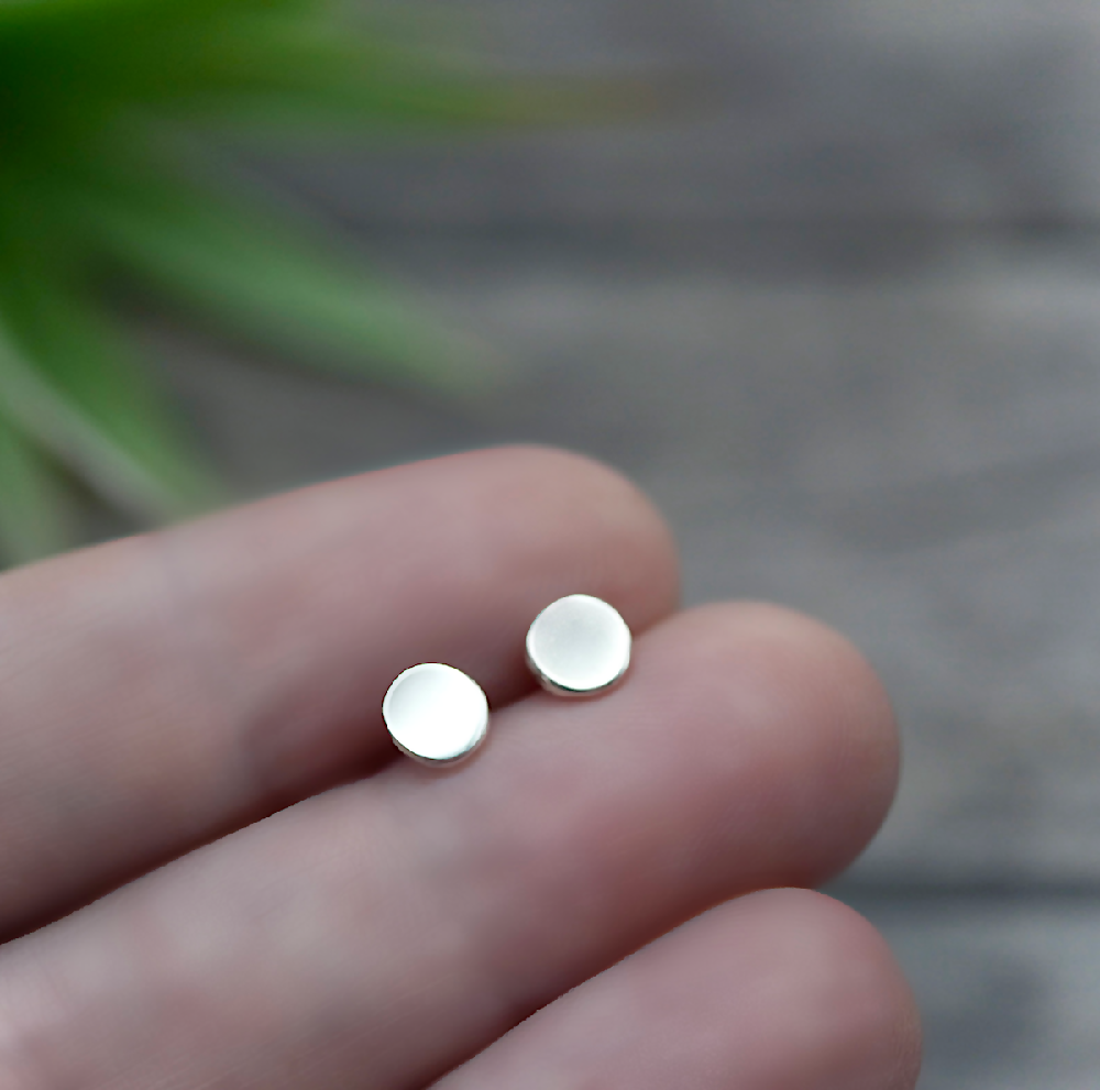 tiny dot studs sterling silver hand sml