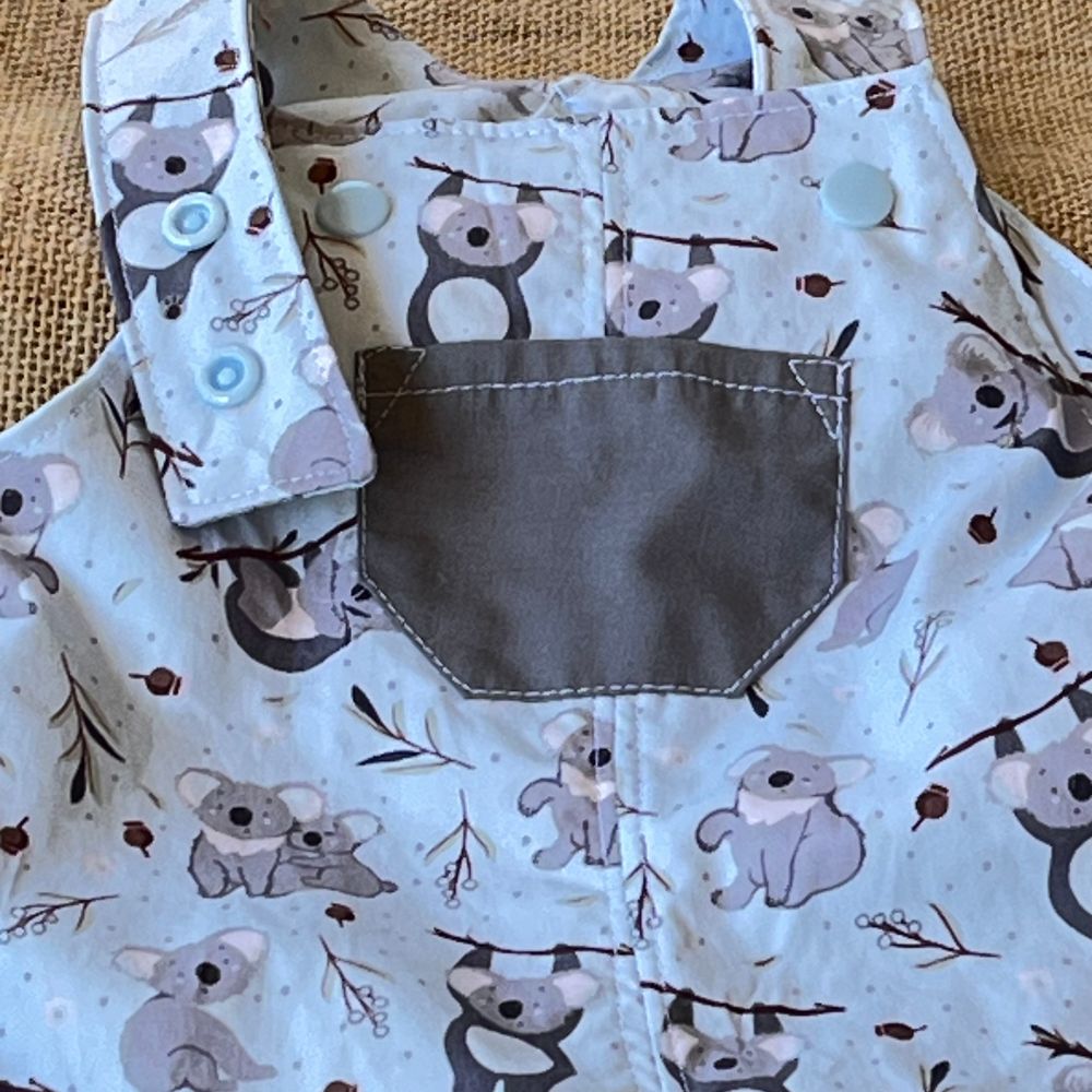 Unisex baby/toddler overalls | dungarees | organic fabric | Koalas
