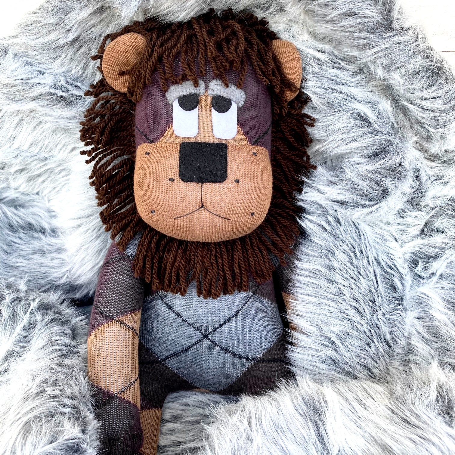Lincoln the Sock Lion - MADE TO ORDER soft toy
