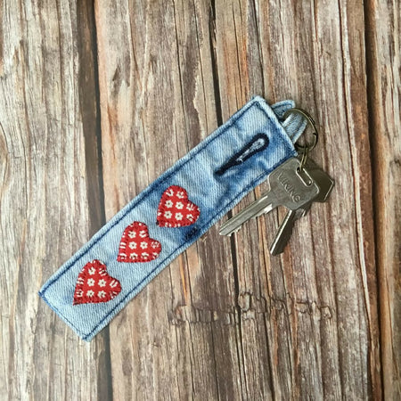 Upcycled Denim Key Fob - Various Styles