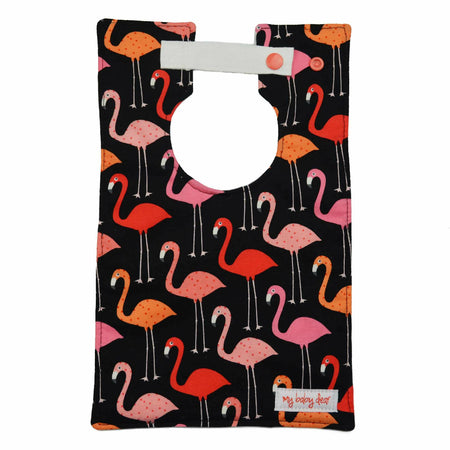 Flamingos on Black Large Style Bib