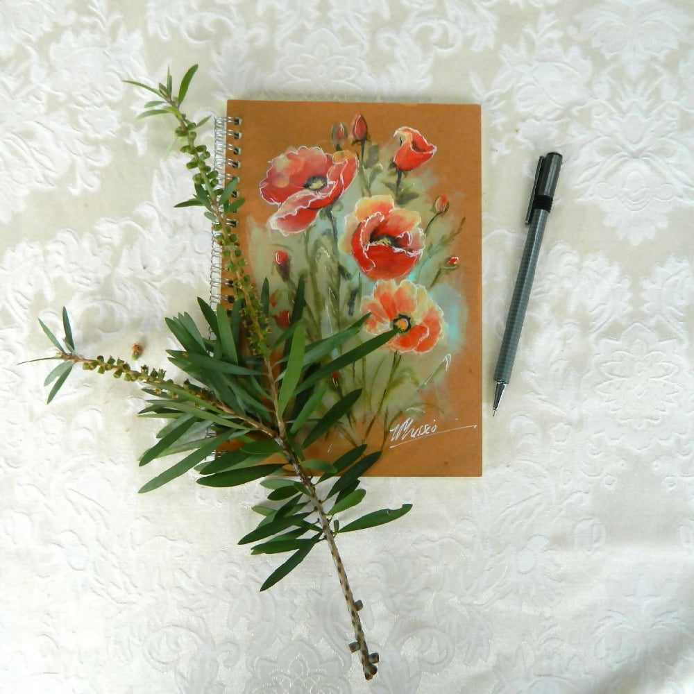 Poppies with bottlebrush