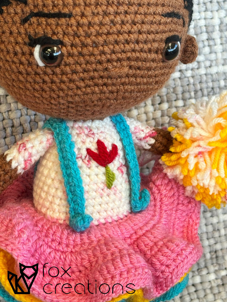 Cheerleader Crochet Doll