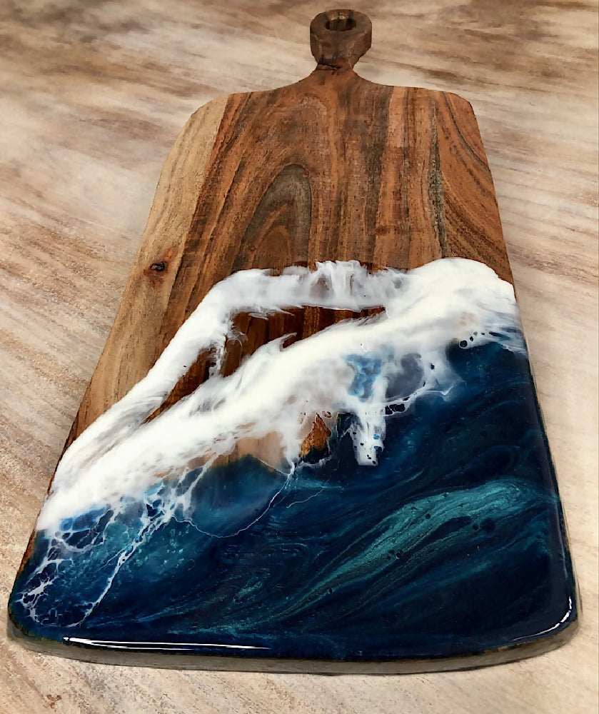 Stormy Seas Resin and Acacia Paddle Board