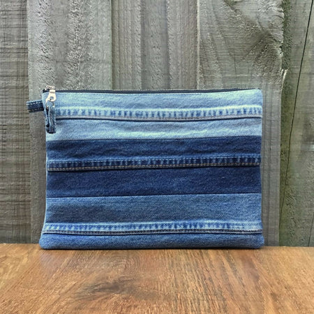 Upcycled Denim Pencil Case - Leg Seams