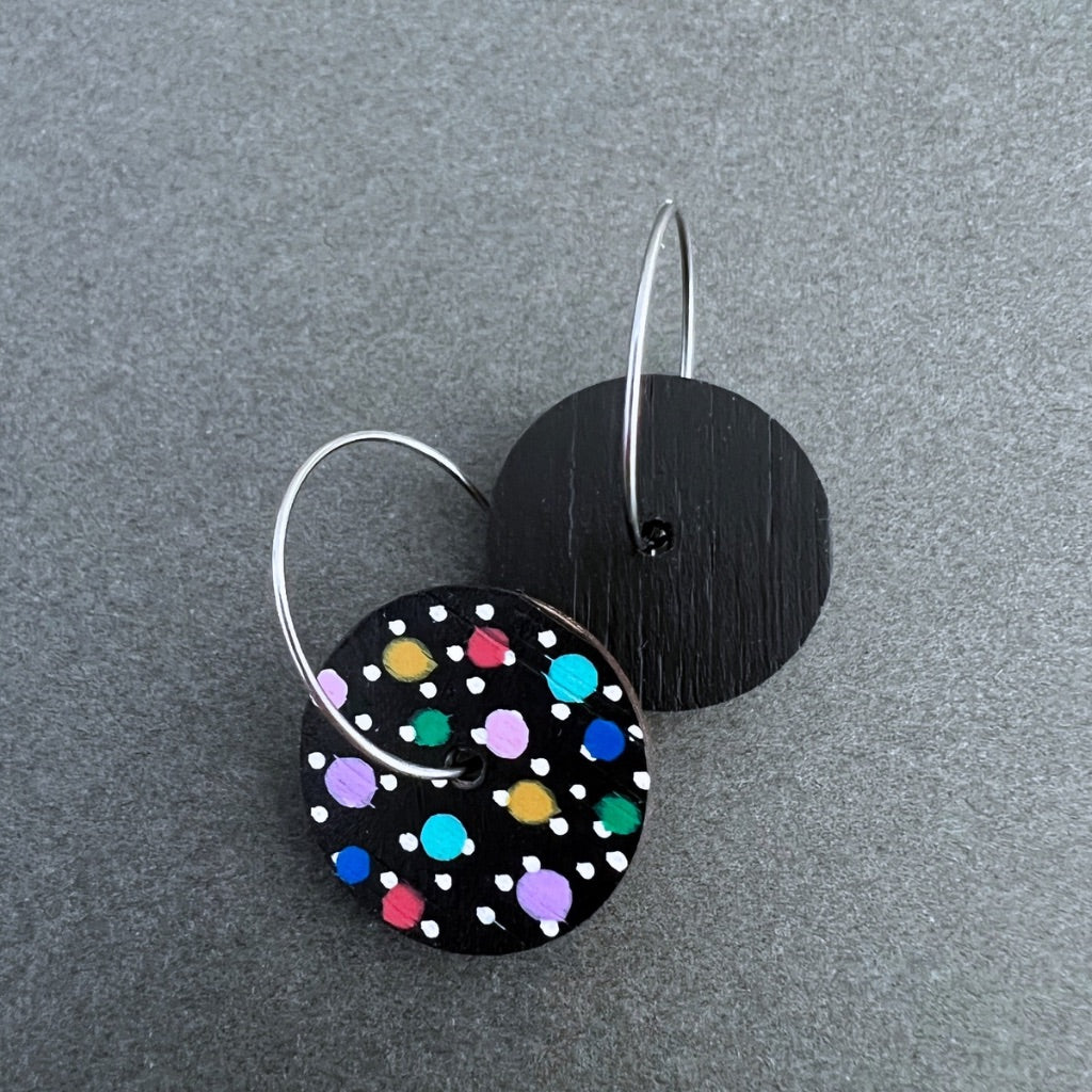 Unique Spotty Hand Painted Dangle Earrings