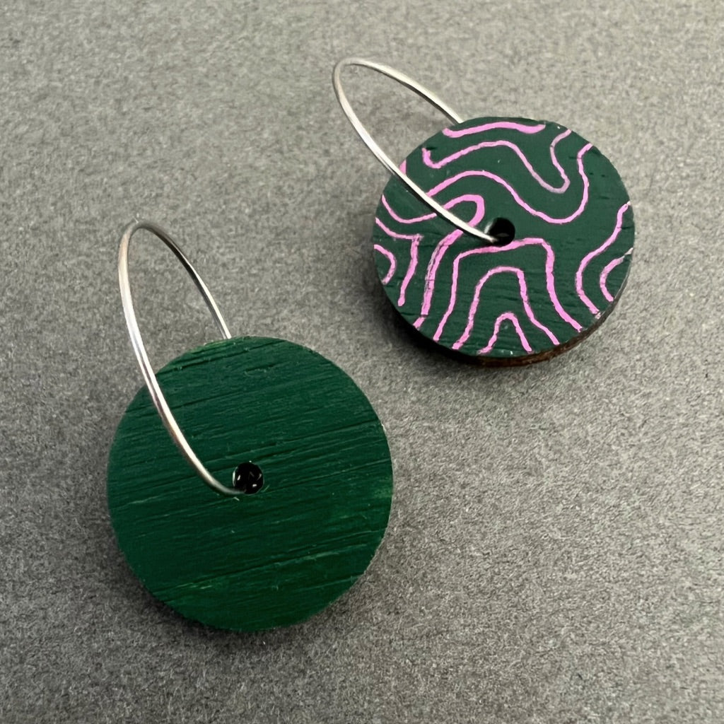 Unique Hand Painted Dangle Earrings