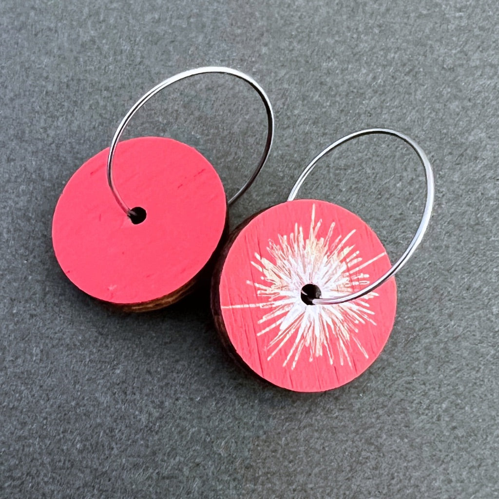 Unique Hand Painted Sparks Dangle Earrings