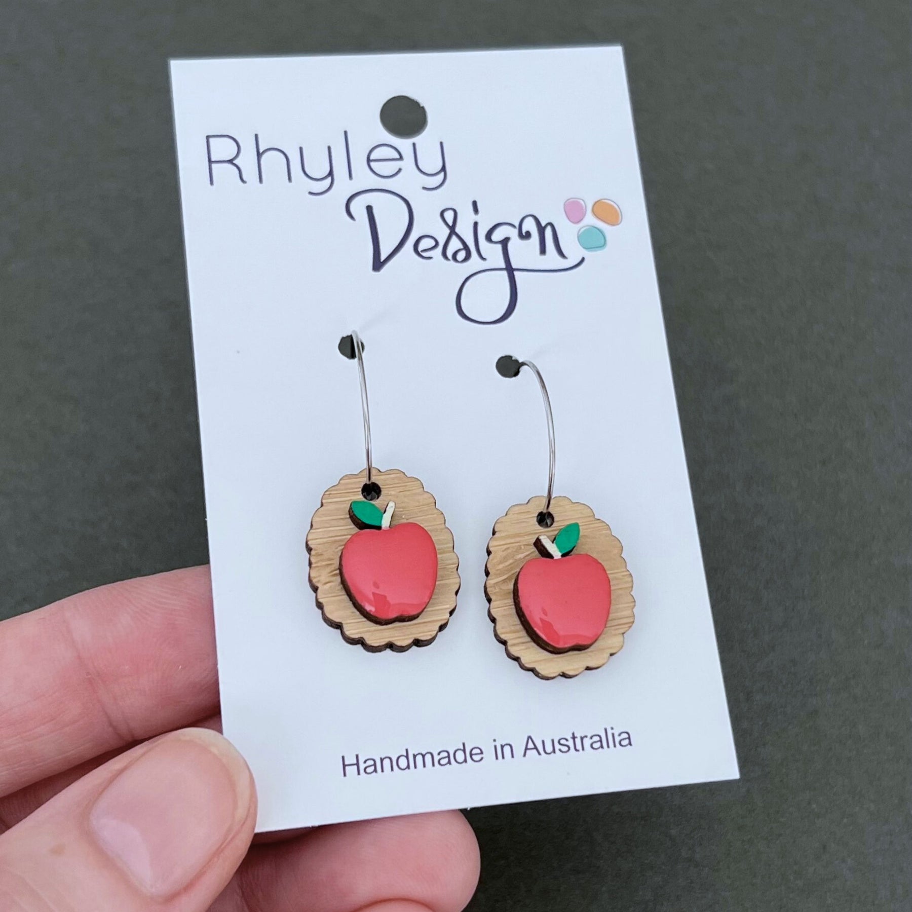 Apple Wooden Earrings