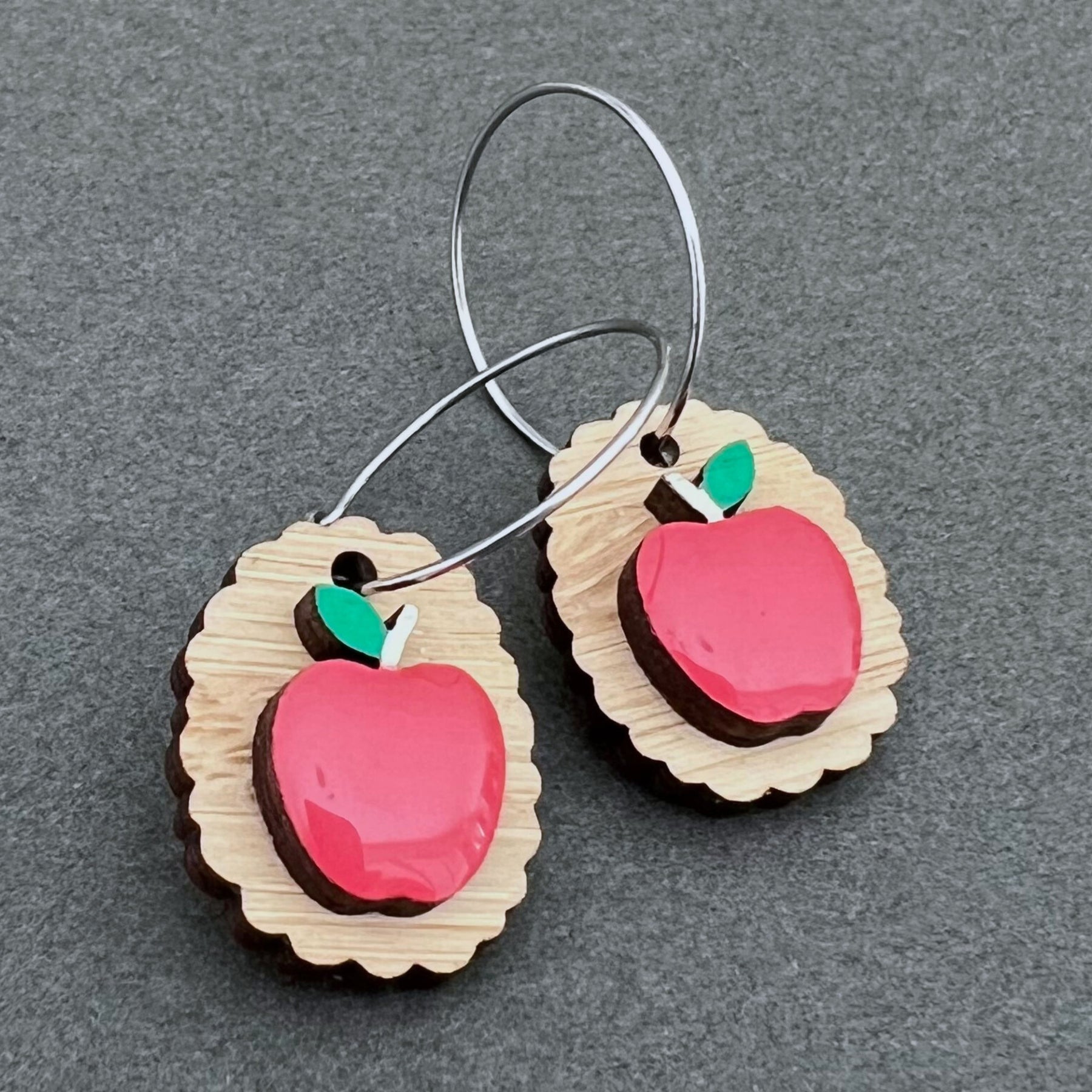 Apple Wooden Earrings