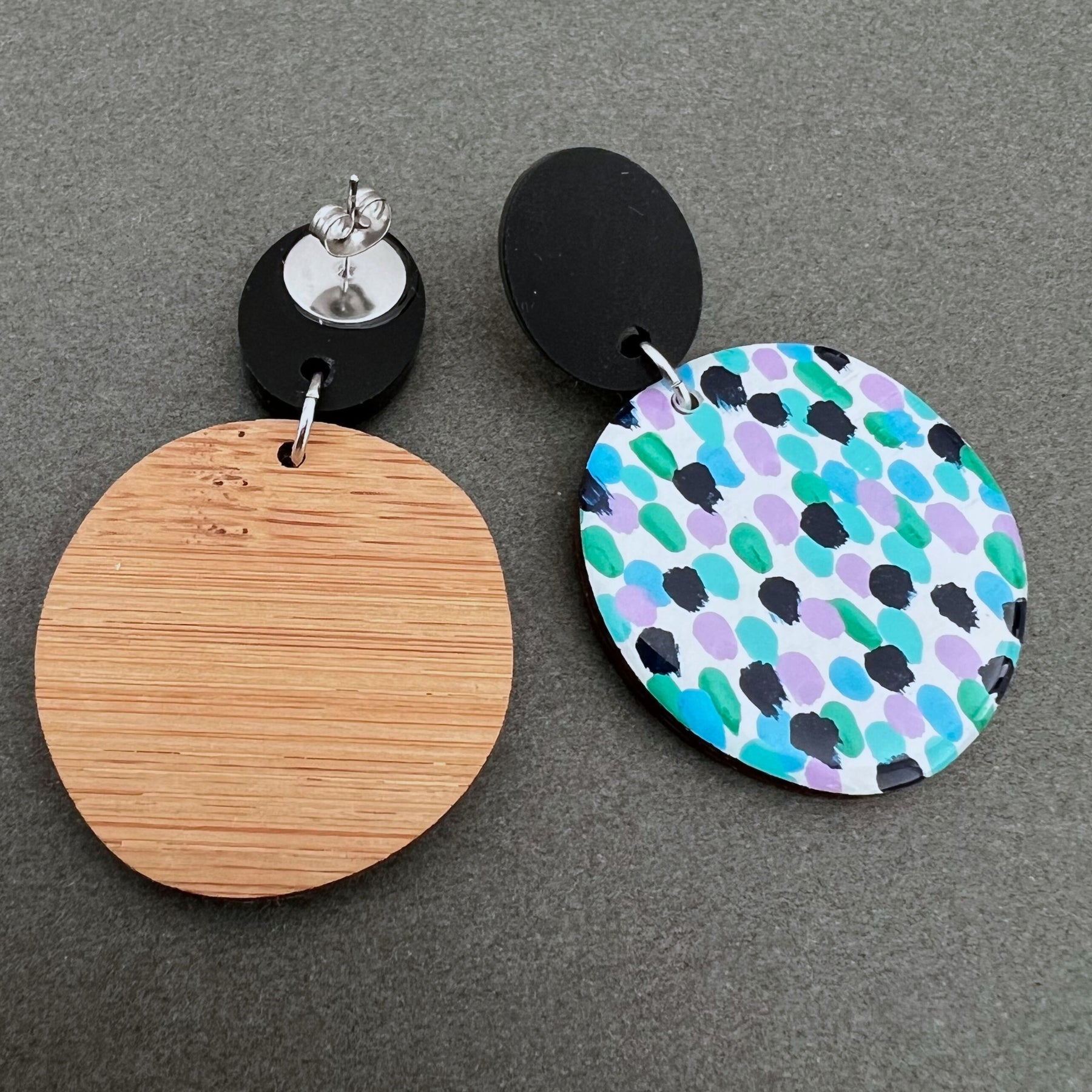 Hand Painted Arty Statement Earrings
