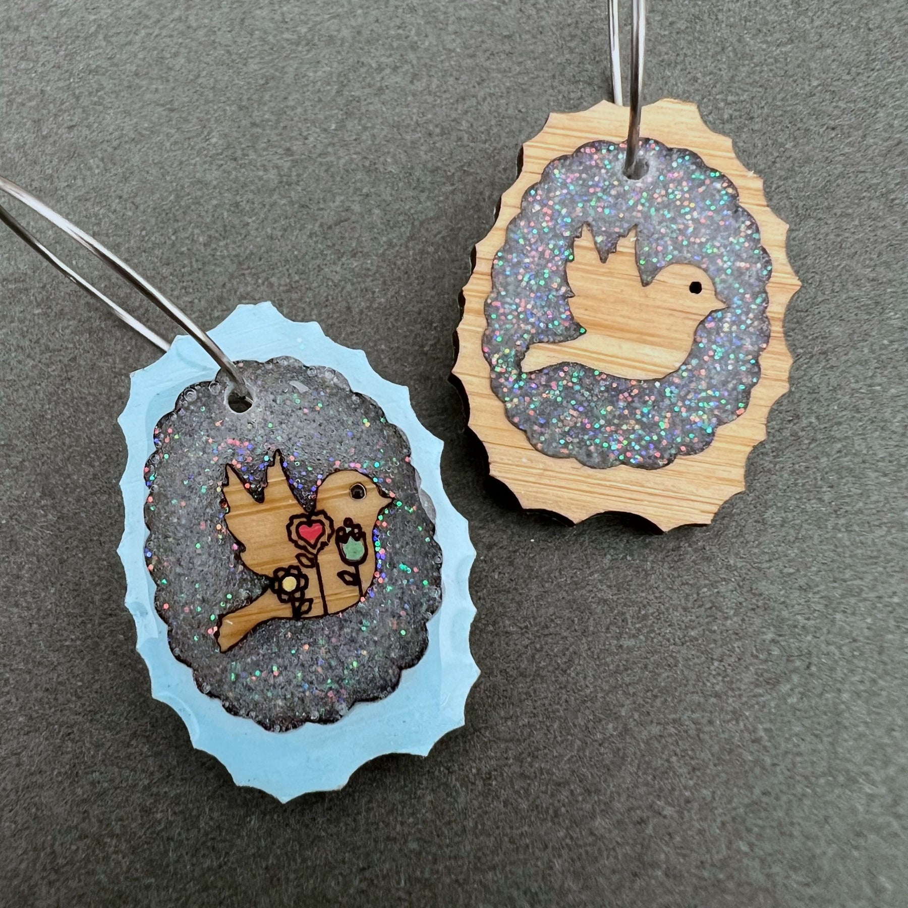 Bird In Flight Unique Wooden Earrings