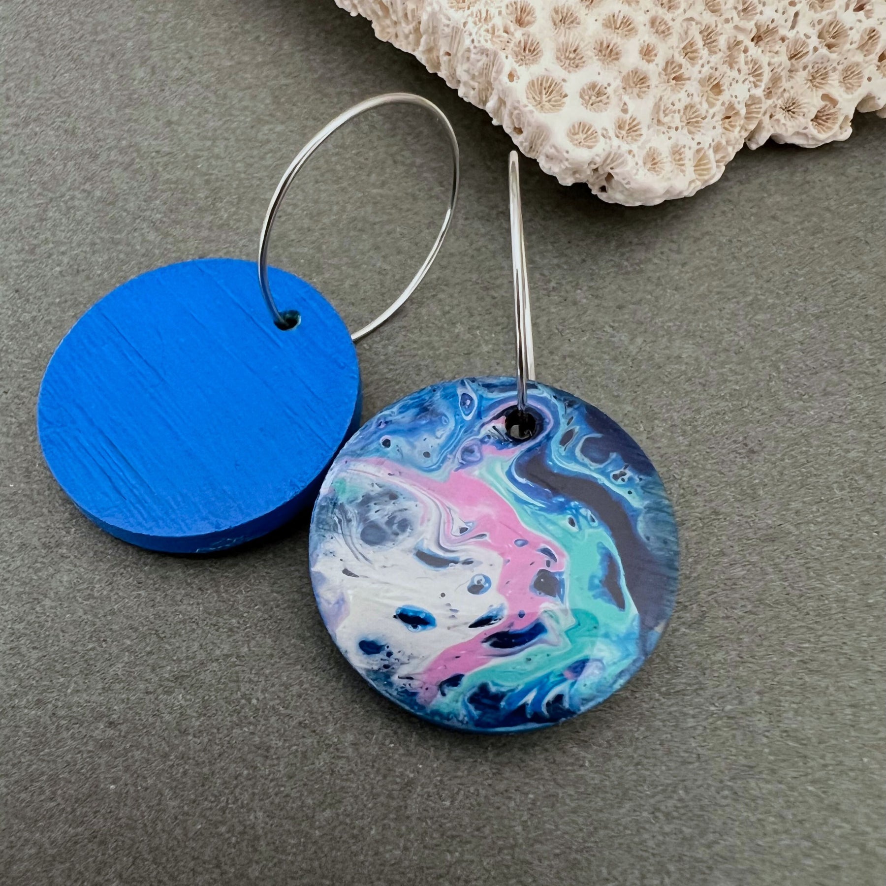 Hand Painted Art Wooden Earrings