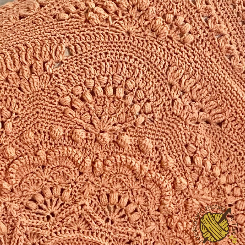 Handmade | Crochet | Heirloom | Baby Blanket | Lap Blanket | Vintage Peach