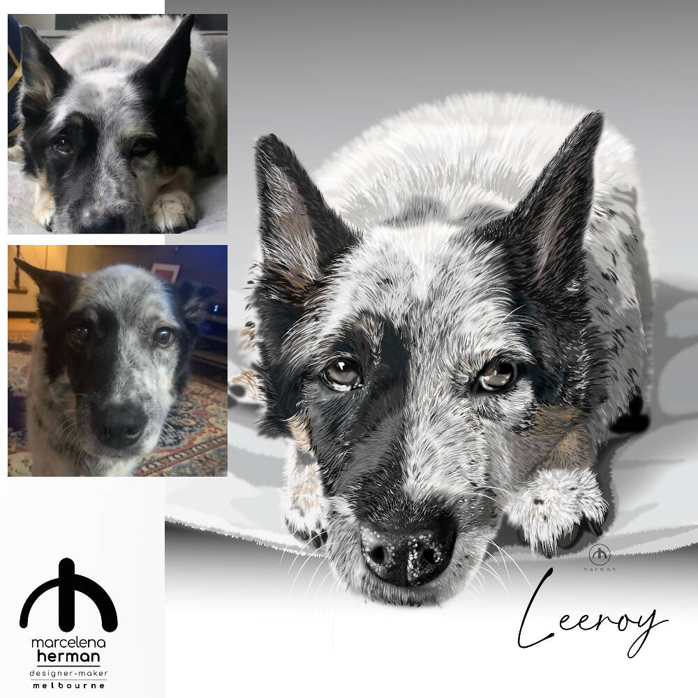 Custom Portrait | REALISTIC STYLE| Pet Portrait | Full-body | Vector Illustrations