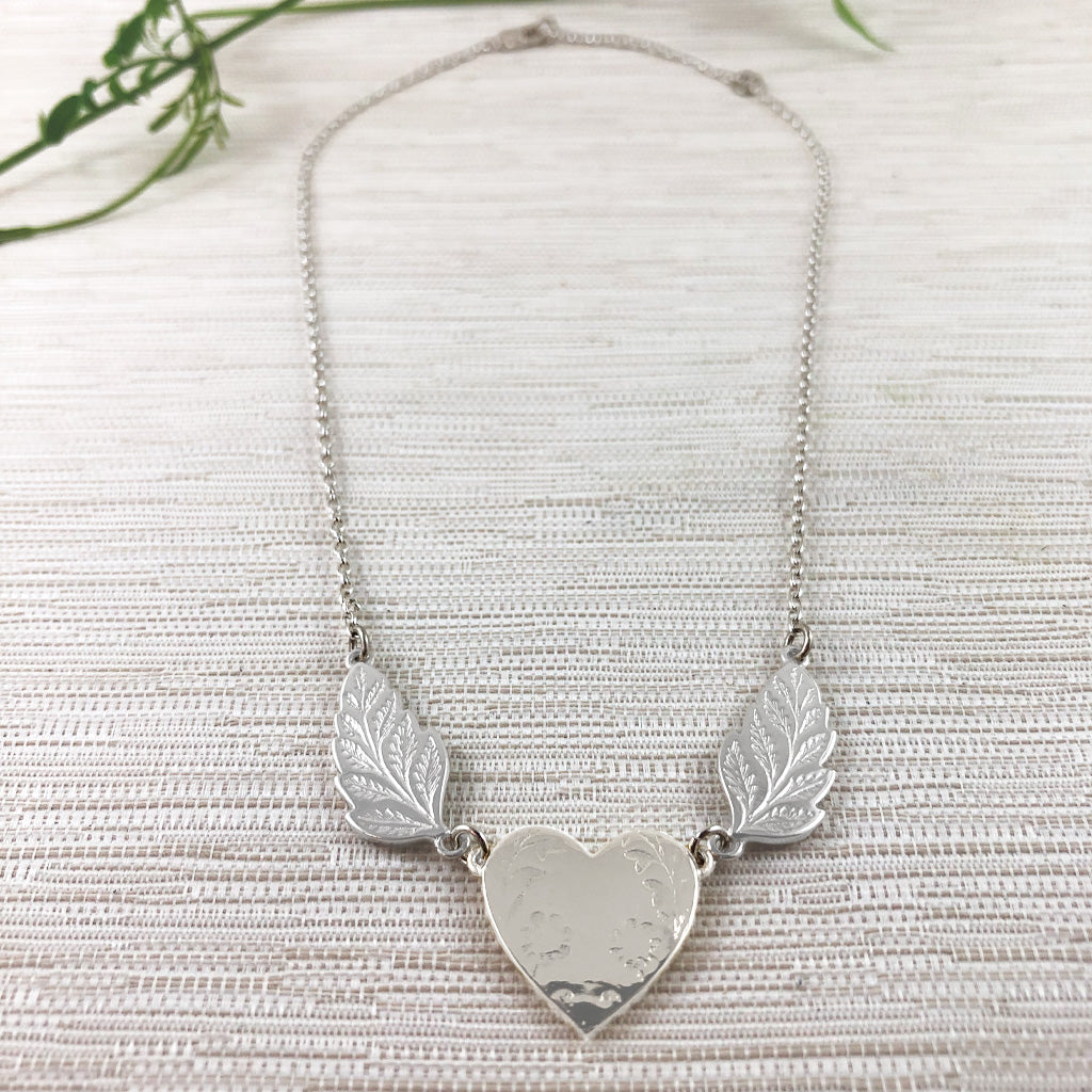 Sterling Silver My Heart Has Wings Necklace