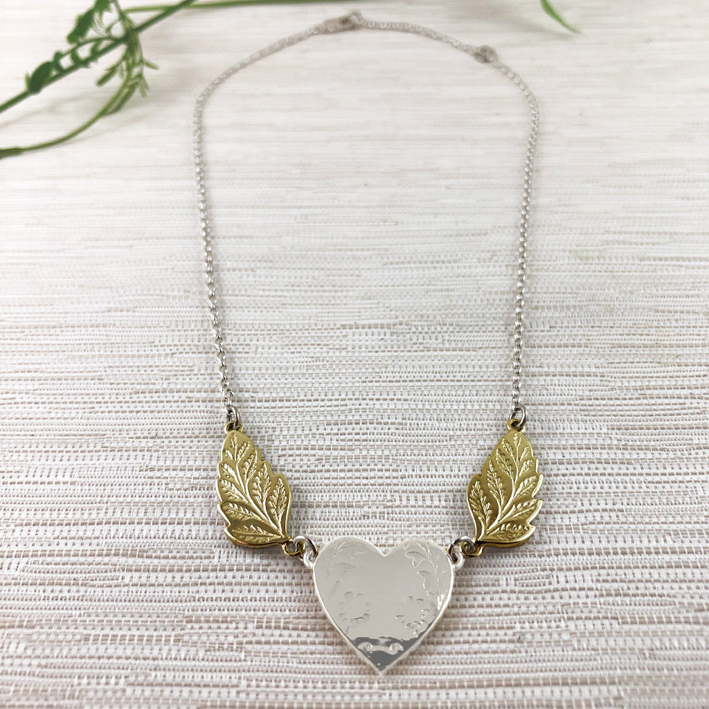 Sterling Silver My Heart Has Wings Necklace