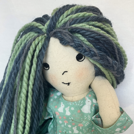 Olivia| Handmade Fabric Doll| Oh-so-generous hair| 53cm| Personalised