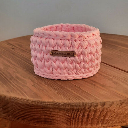 Pink Crochet Basket