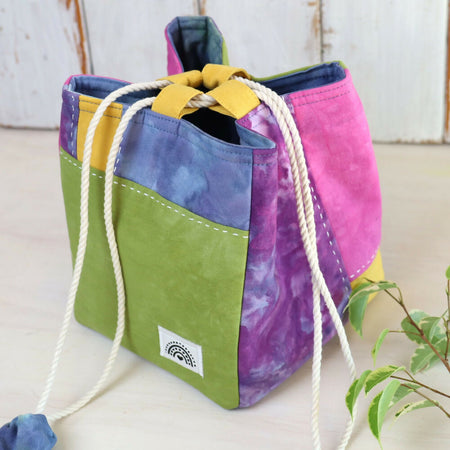 Hand Dyed Japanese style Rice Bag, Komebukuro Bag