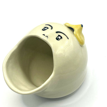 Mr Chatty Yellow hat small salt pig or snack bowl