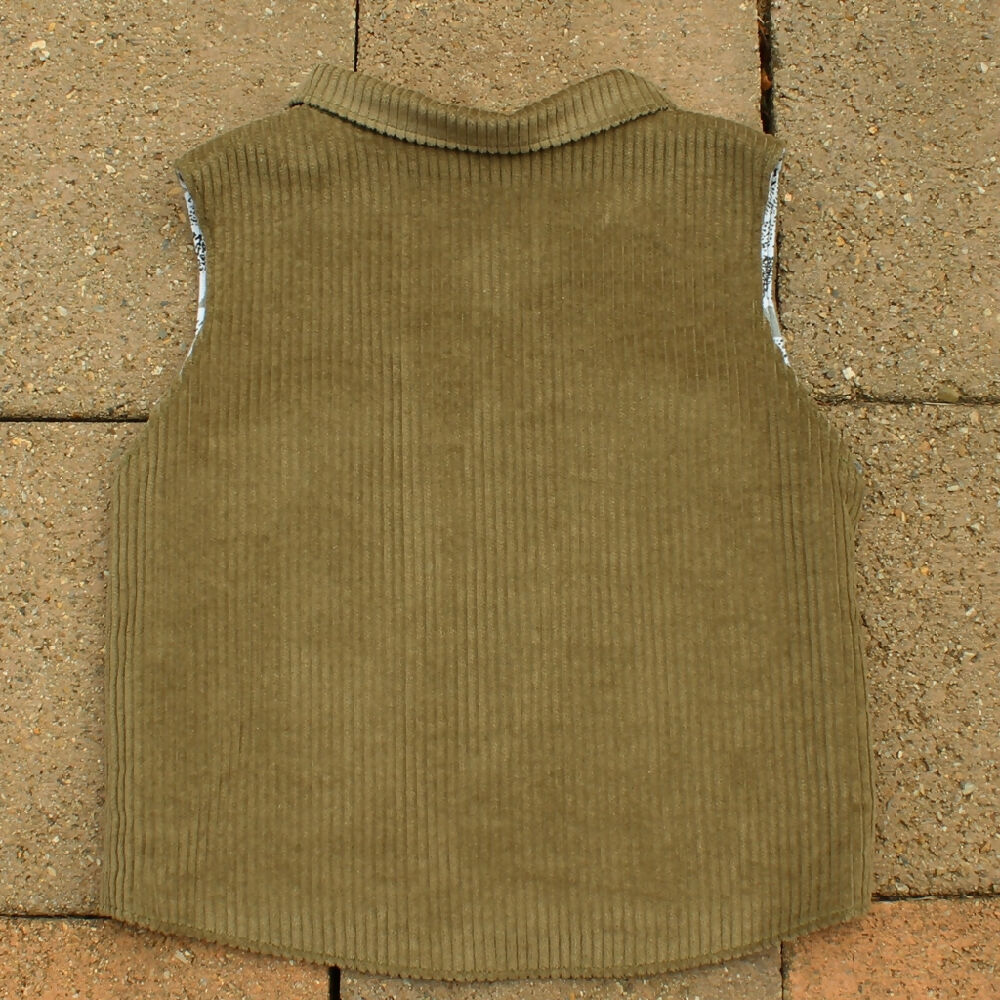 Child's Vest - Lined - Deep Olive Green - Size 4
