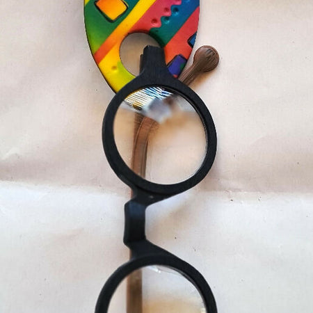 Multi Coloured Oval Glasses Brooch