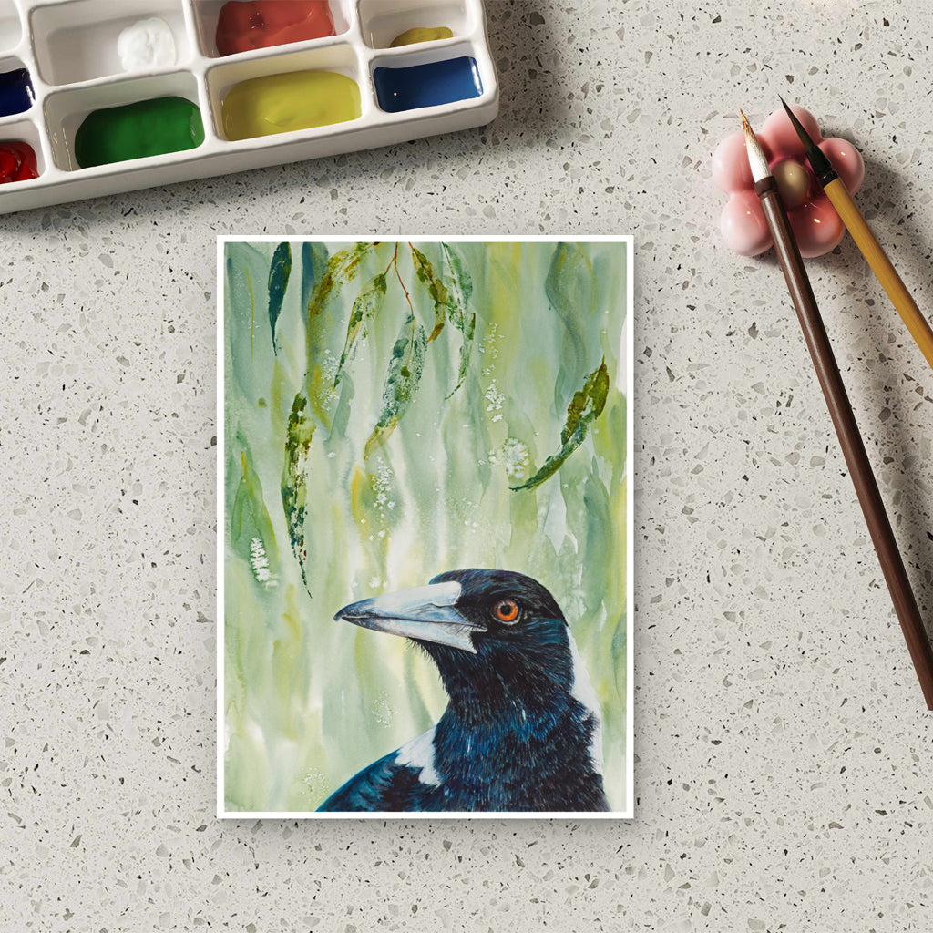 Magpie | " Maggie" Fine Art Print | Wall Art | Australian Native Bird
