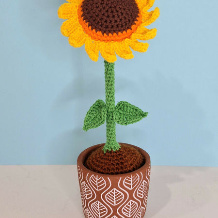 crocheted sunflower room decoration